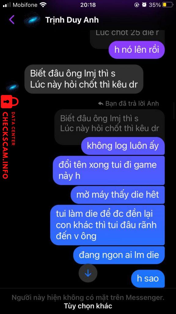 Preuves contre Trịnh Duy Anh