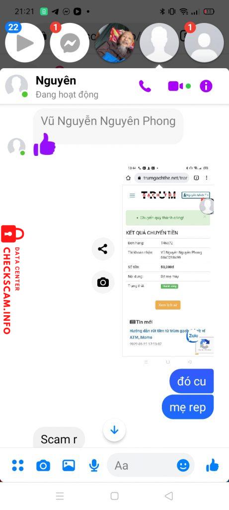 Preuves contre Vũ Nguyễn Nguyên Phong
