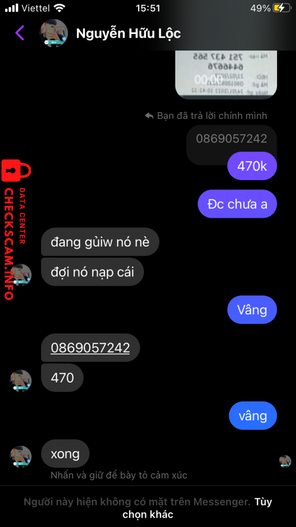 Preuves contre Nguyễn Hữu Lộc