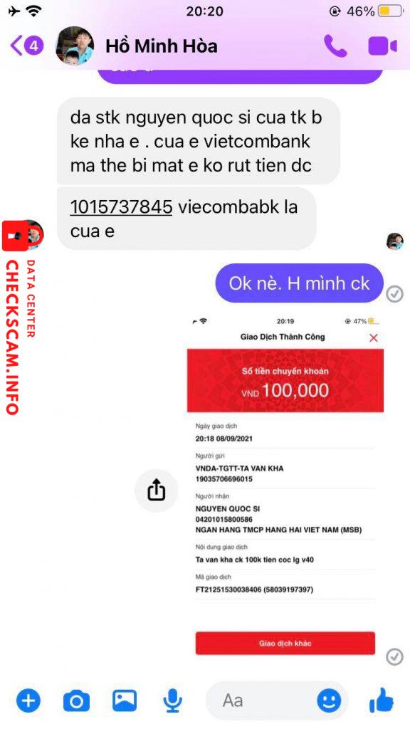 Preuves contre Nguyen Quoc Si