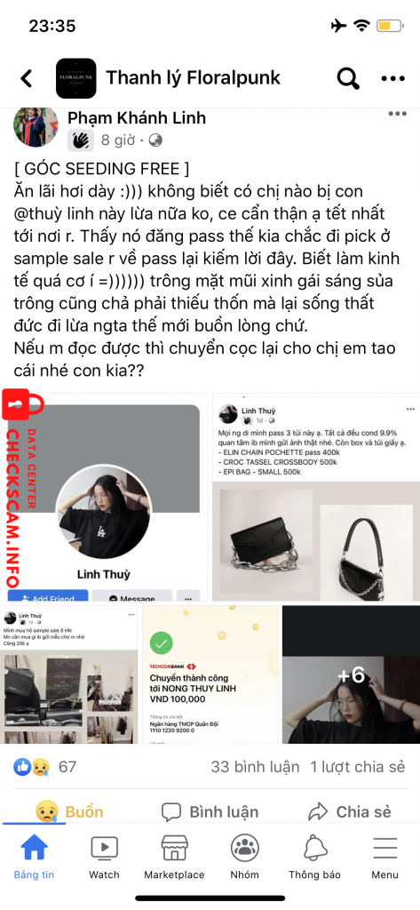 Preuves contre Nông Thuỳ Linh