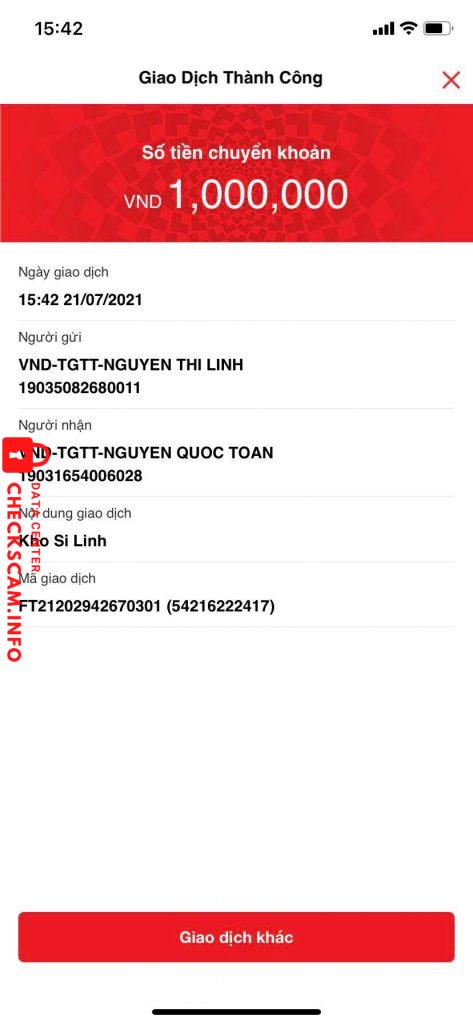 Preuves contre Nguyễn Quốc Toàn