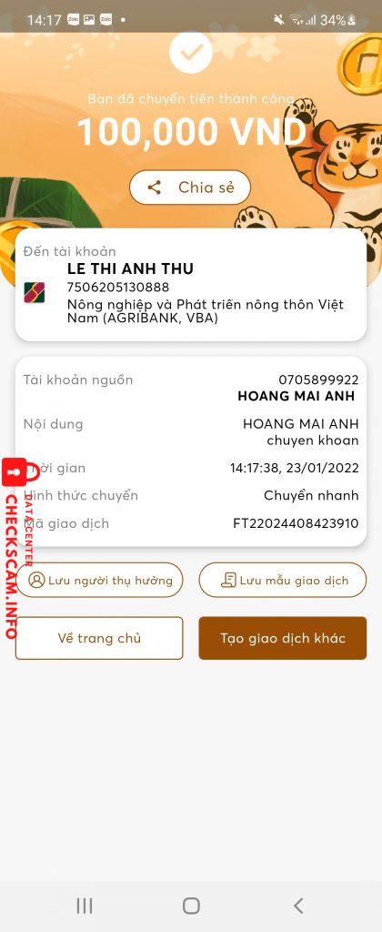 Preuves contre Le Thi Anh Thu