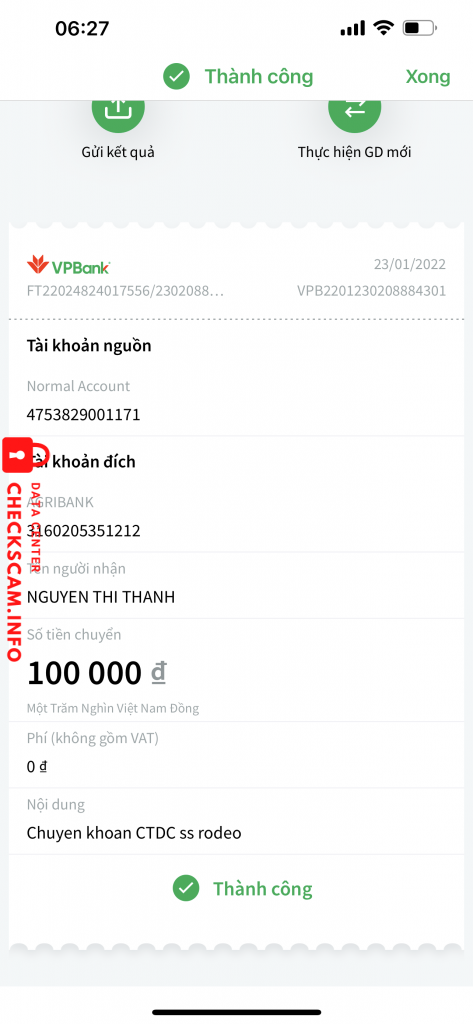 Preuves contre Nguyễn Thị Thành