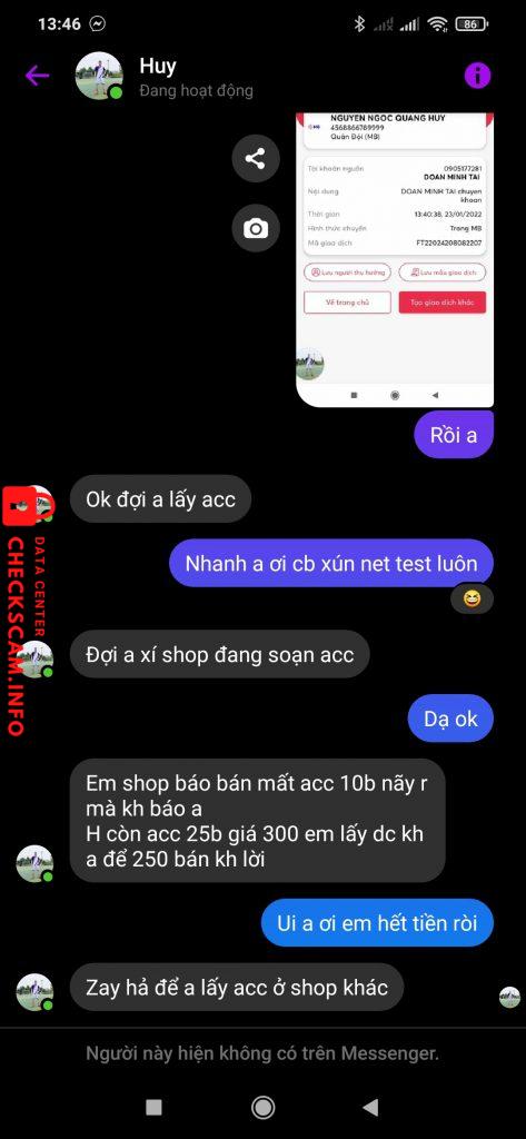 Preuves contre Nguyen Ngoc Quang Huy
