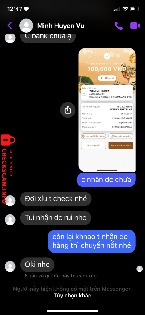 Preuves contre Vu Minh Huyen