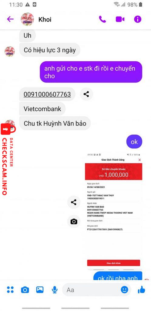 Preuves contre Huỳnh Văn Bảo