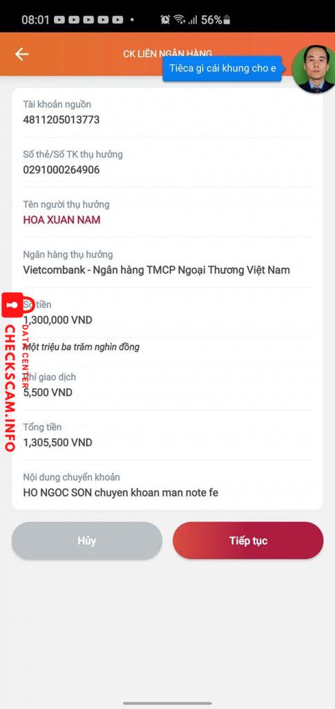 Preuves contre Hoa Xuan Nam