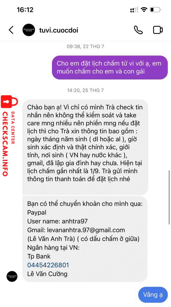 Preuves contre Le Van Cuong