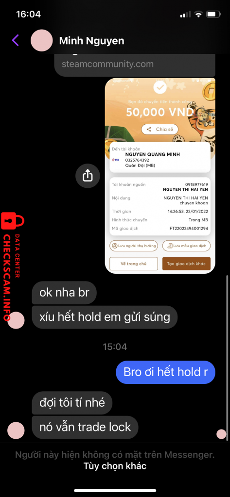 Preuves contre Nguyen Quang Minh