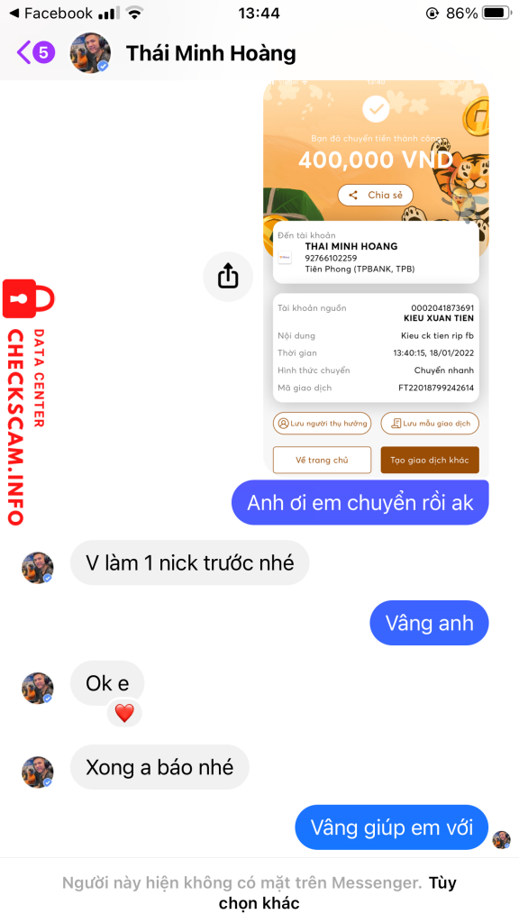 Preuves contre Thái Minh Hoàng