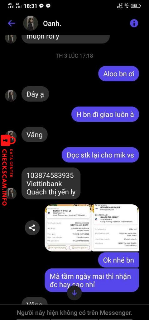 Preuves contre Quách Thị Yến Ly