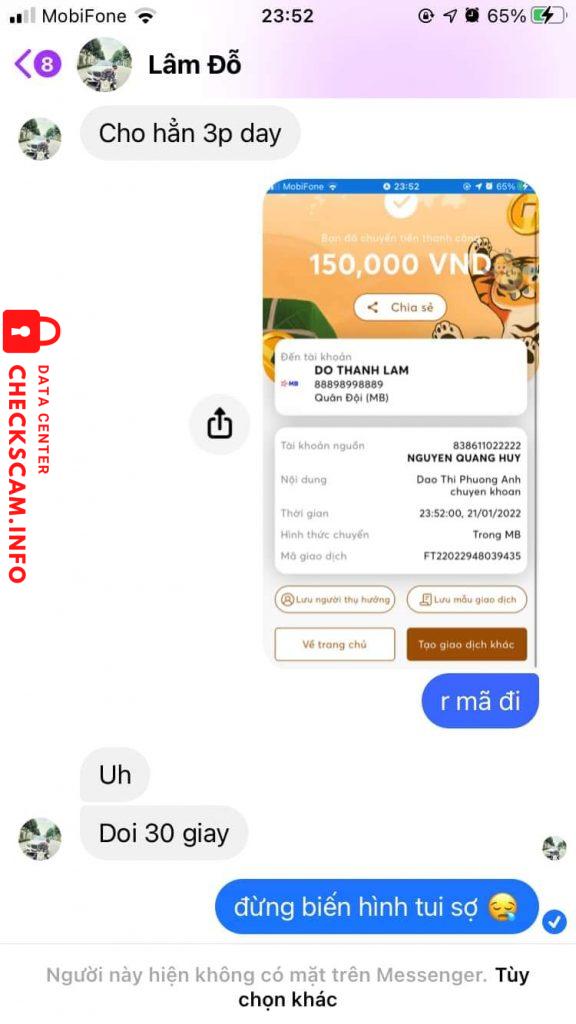 Preuves contre Đỗ Thành Lâm