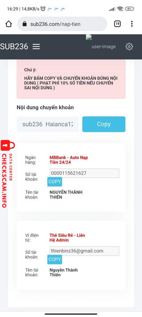 Preuves contre Nguyễn Thành Thiên