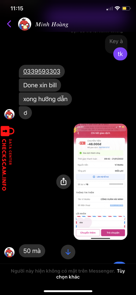 Preuves contre Minh Hoàng