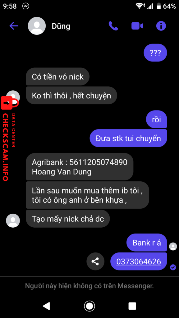 Preuves contre Hoàng Văn Dũng