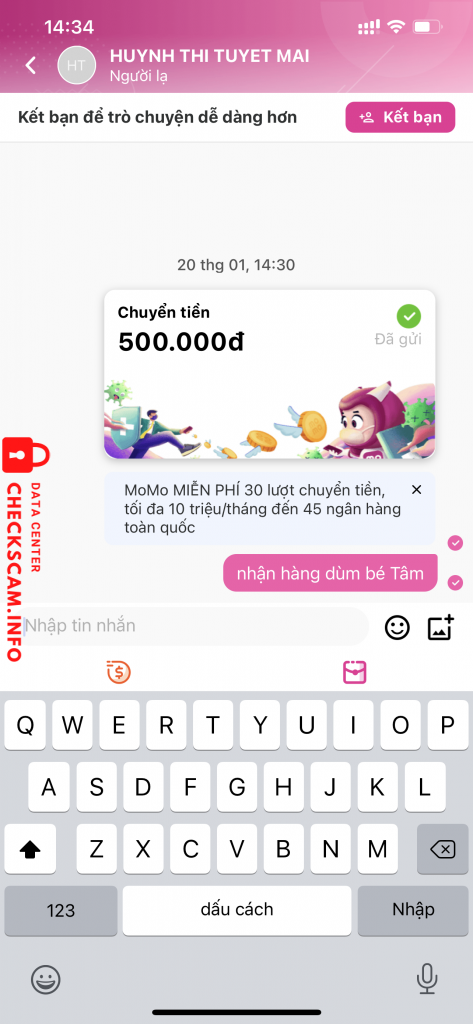Preuves contre Huynh Thi Tuyet Mai