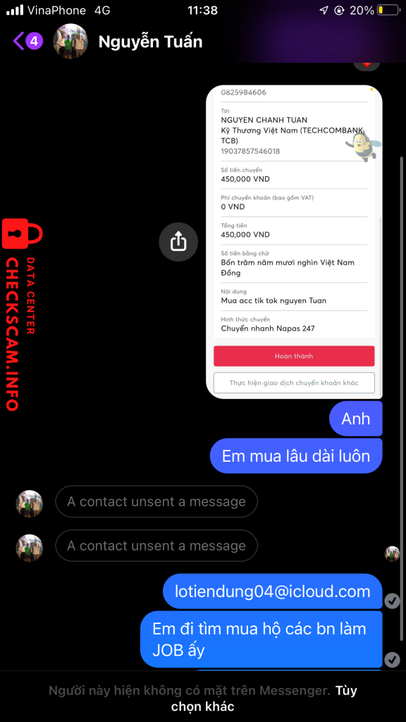 Preuves contre Nguyễn Chánh Tuấn