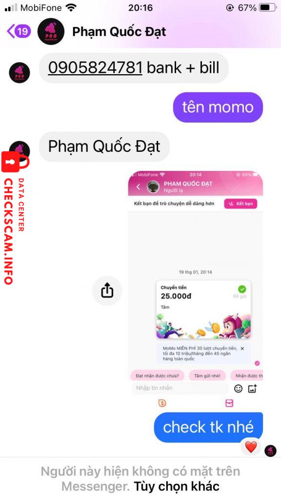 Preuves contre Phạm Quốc Đạt