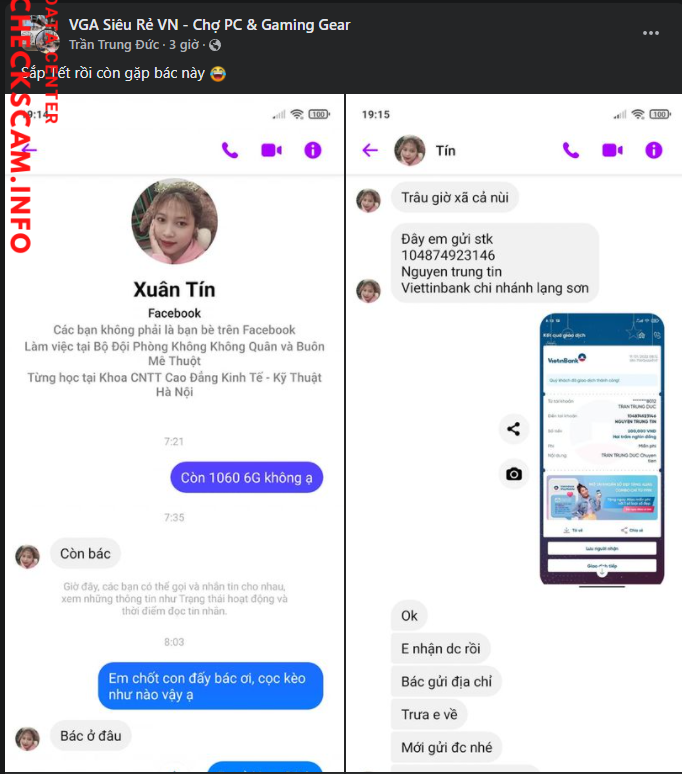Preuves contre Nguyễn Trung Tín