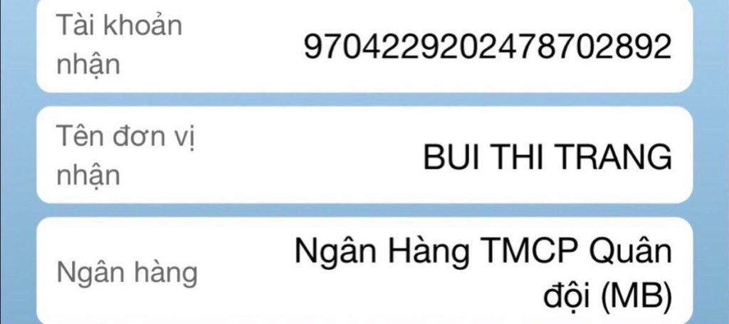 Preuves contre Bùi Thị Trang