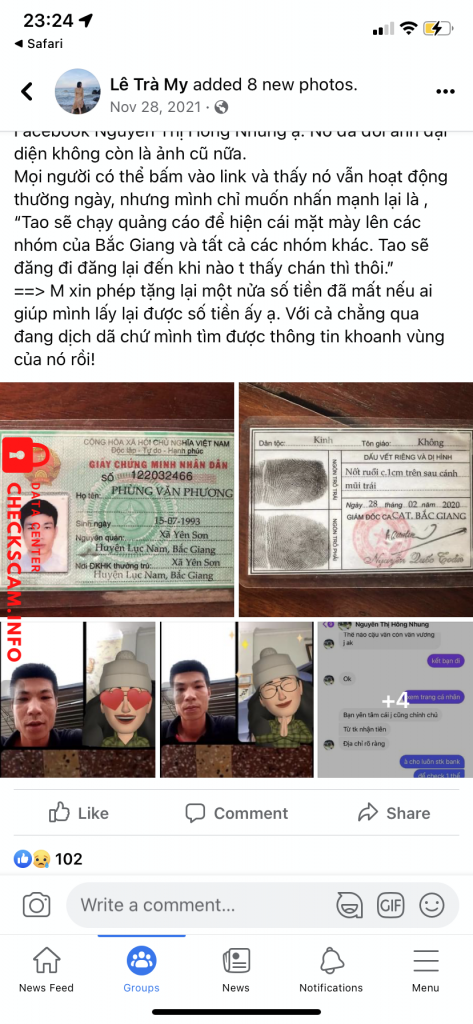 Preuves contre Phùng Văn Phương