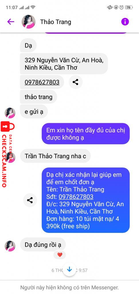 Preuves contre Trần Thảo Trang