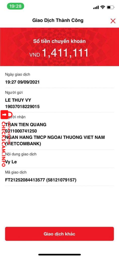 Preuves contre Trần Tiến Quang