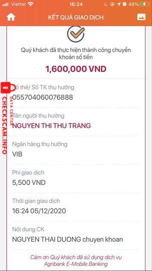 Preuves contre Nguyễn Thị Thu Trang
