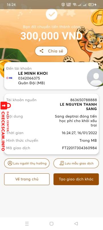 Preuves contre Le Minh Khoi