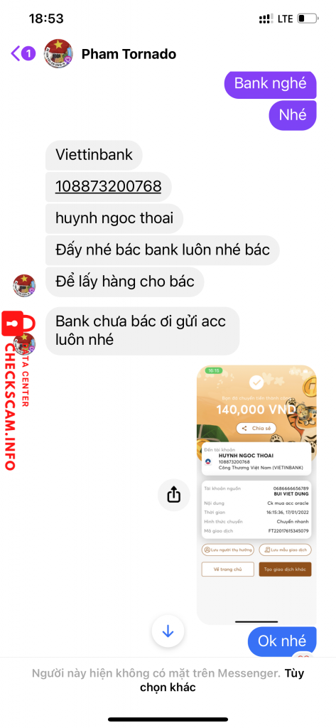 Preuves contre Huynh Ngoc Thoai