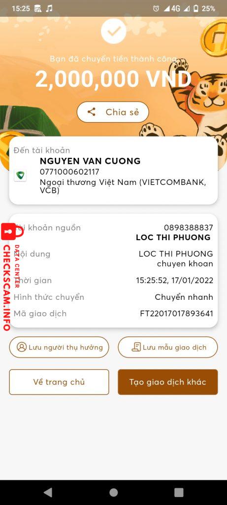 Preuves contre Nguyễn Văn Cường