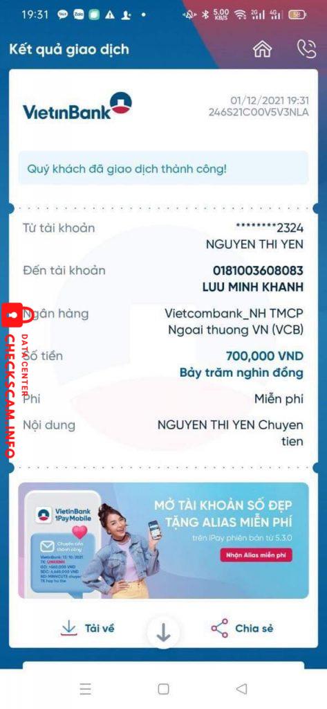 Preuves contre Luu Minh Khanh