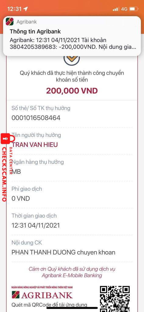 Preuves contre Tran Van Hieu