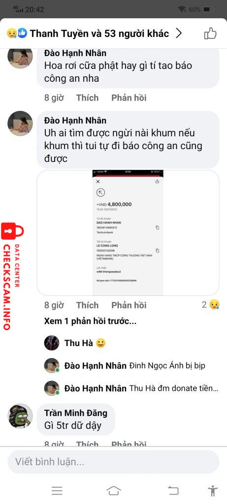 Preuves contre Le Cong Long