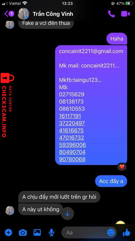 Preuves contre Trần Công Vinh