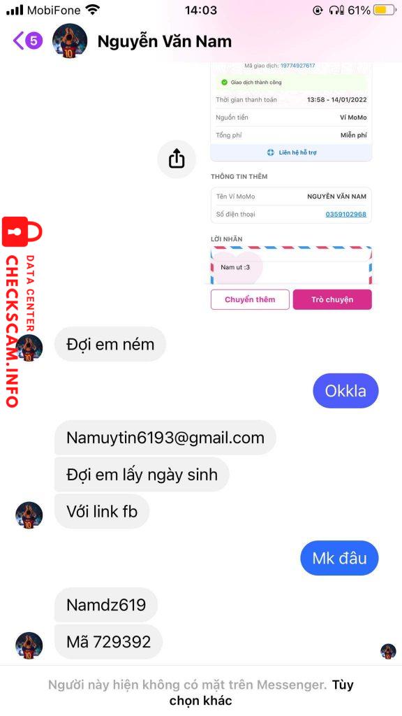 Preuves contre Nguyễn Văn Nam