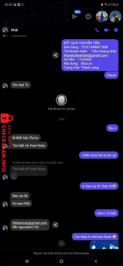 Ebidensya laban sa Trần Hoàng Khải