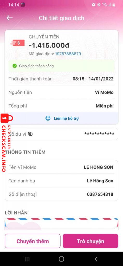 Ebidensya laban sa Lê Hồng Sơn – Momo.notad.credit