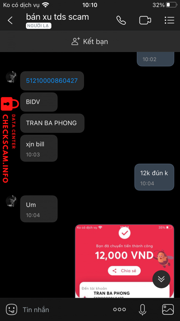 Ebidensya laban sa Tran Ba Phong