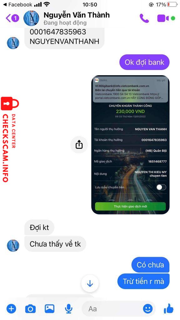 Ebidensya laban sa Nguyễn Văn Thành