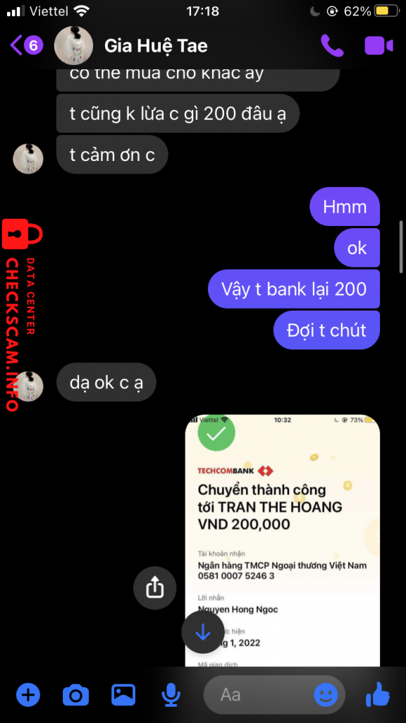 Ebidensya laban sa Trần Thế Hoàng