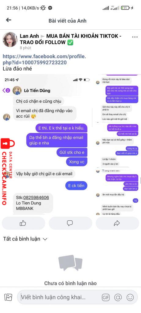 Ebidensya laban sa Lò Tiến Dũng