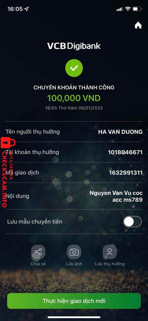 Ebidensya laban sa Ha Van Duong
