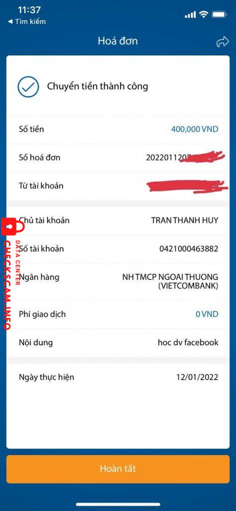 Ebidensya laban sa Tran Thanh Huy