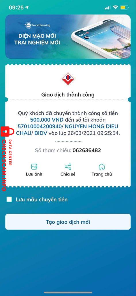 针对的证据 Nguyễn Hồng Diệu Châu
