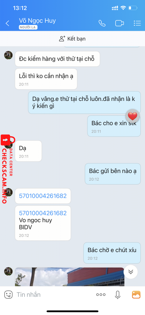 针对的证据 Vo Ngoc Huy