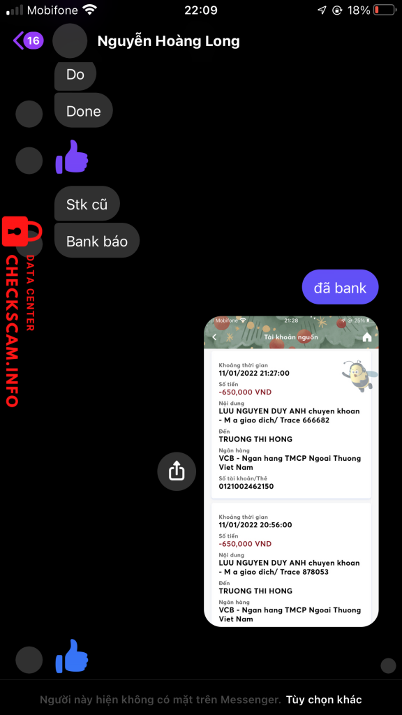 Ebidensya laban sa Trương Thị Hồng