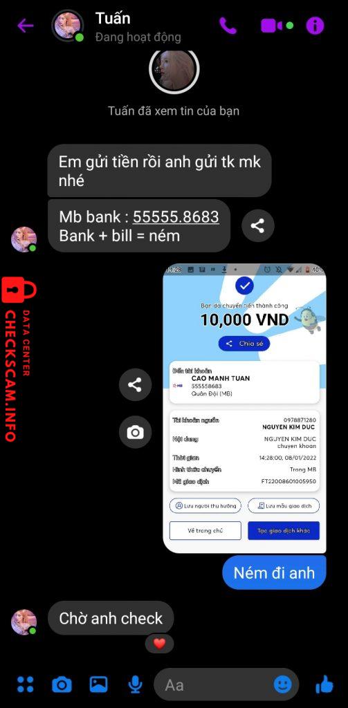 Ebidensya laban sa Cao Manh Tuan