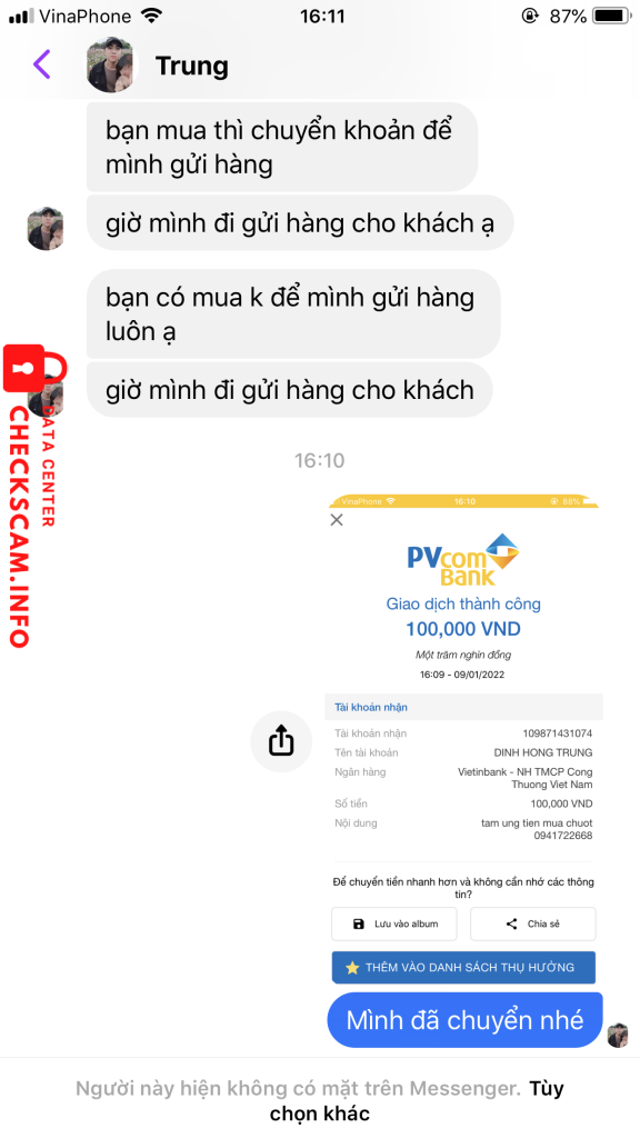 Ebidensya laban sa Đinh Hồng Trung